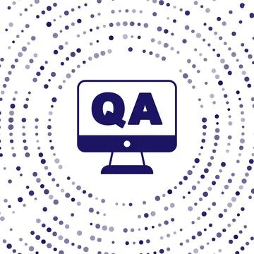 Blue Speech bubbles with Question and Answer icon isolated on white background Stock Illustration