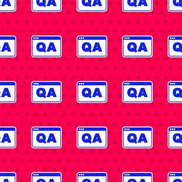 Blue Speech bubbles with Question and Answer icon isolated seamless pattern on Stock Illustration