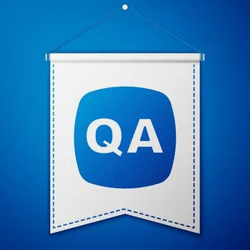 Blue Speech bubbles with Question and Answer icon isolated on blue background. Q Stock Illustration