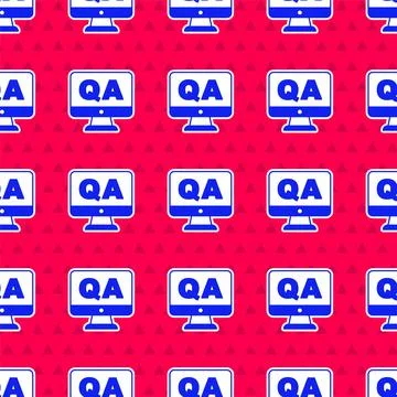 Blue Speech bubbles with Question and Answer icon isolated seamless pattern on Stock Illustration