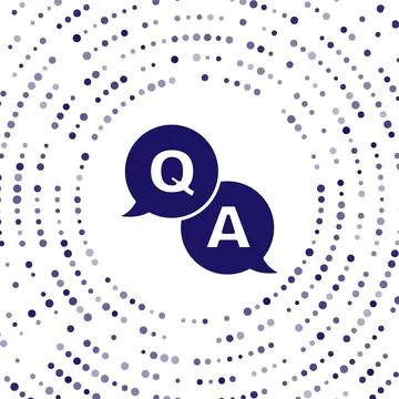 Blue Speech bubbles with Question and Answer icon isolated on white background Stock Illustration
