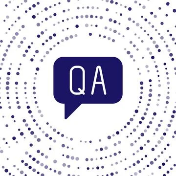 Blue Speech bubbles with Question and Answer icon isolated on white background Illustrazione stock