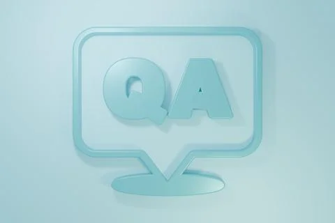 Blue Speech bubbles with Question and Answer icon isolated on blue backgrou.. Stock Illustration