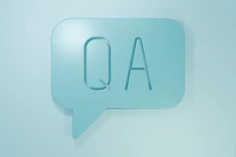 Blue Speech bubbles with Question and Answer icon isolated on blue backgrou.. Stock Illustration