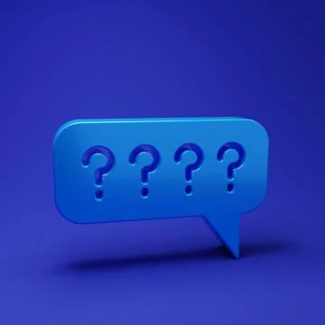 Blue Speech bubbles with Question icon isolated on blue background. FAQ sig.. Stock Photos
