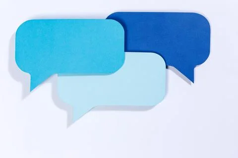 Blue speech bubbles with text free space Copyspace as communication Information イラスト素材