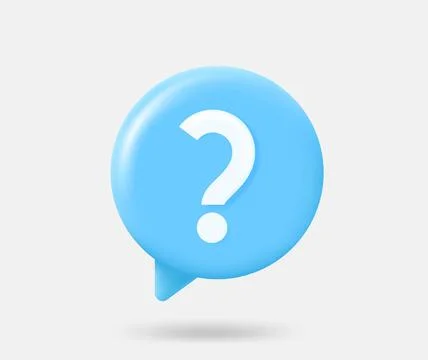 Blue speech cloud with question sign. 3d vector isolated illustration Stock-Illustration