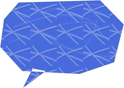 Blue speech thought bubble with geometric pattern Stock Illustration