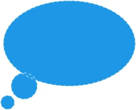 Blue speech thought bubble icon with white cloud Stock Illustration