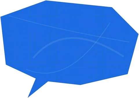 Blue speech thought bubble icon with tail Stock Illustration