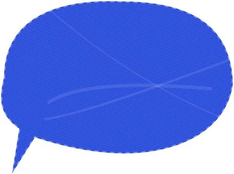 Blue speech thought bubble with white interior Stock Illustration