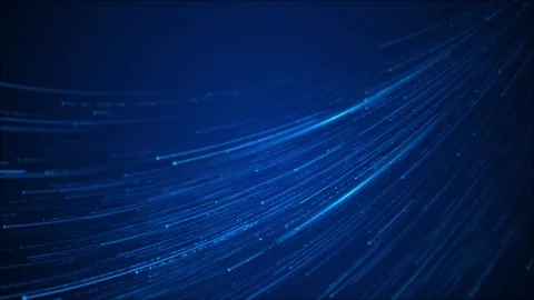 Blue speed light trail background fast motion streaks, dark digital space, and f Stock Footage 340410566