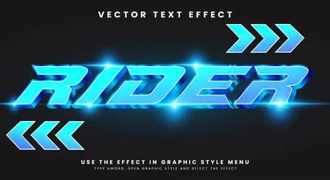 Blue Speed Rider editable text effect Stock Illustration