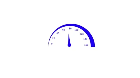 Blue speedometer animation showing increasing speed on white background rep.. Stock Footage 332158089