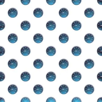 Blue speedometer dashboard dial measuring speed seamless pattern Stock Illustration