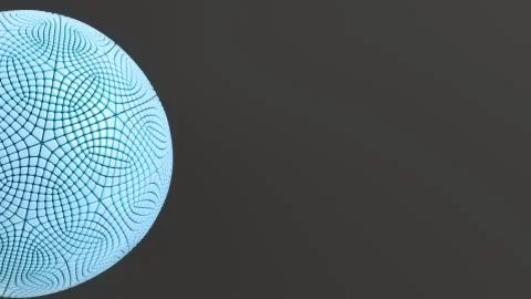 Blue sphere on the black surface Stock Illustration