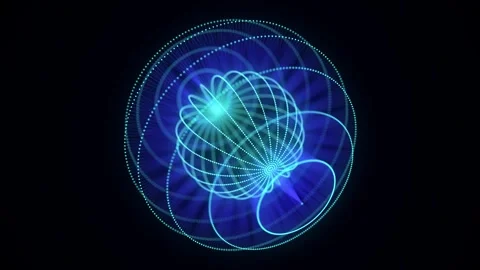 Blue sphere consisting of points and lines. Technology grid sphere. Stockbeeldmateriaal 272588719