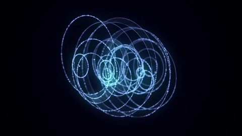 Blue sphere consisting of points and lines. Technology grid sphere. Stockbeeldmateriaal 272605035