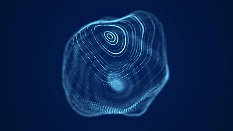 Blue sphere consisting of points. Modern wireframe elements. Stockbeeldmateriaal 152883448