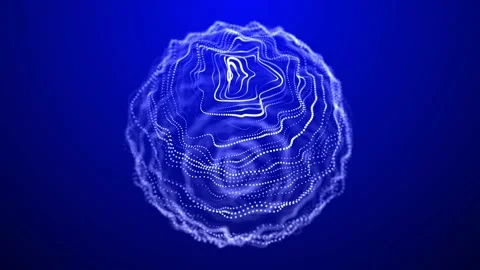 Blue sphere consisting of points. Technology grid sphere. 스톡 동영상 148380515