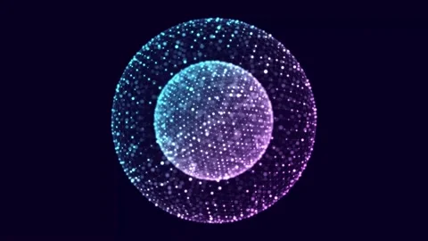 Blue sphere consisting of points. Technology grid sphere. Vídeo Stock 148380542