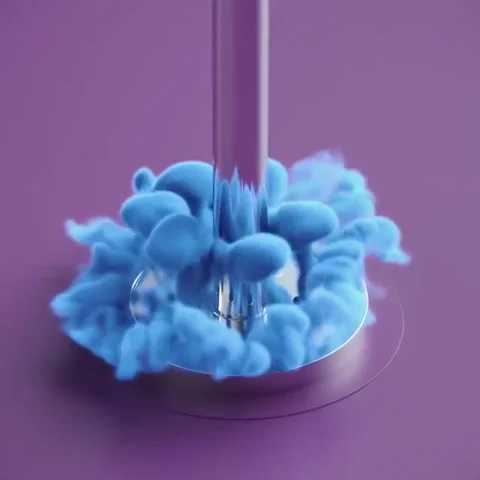 Blue Sphere Dissolving Into Purple Smoke 스톡 동영상 347692802