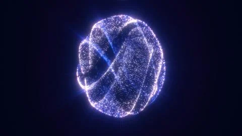 A blue sphere dotted with lights, floating in a dark expanse, reminiscent o.. Illustrazione stock