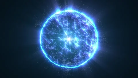 Blue sphere of energy.  Sphere of constellations. Astronomical sphere. Stock Footage 308110846