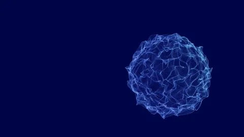 Blue sphere with flowing particles Stock Illustration