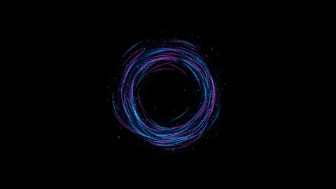 Blue sphere Glowing Circular Energy Effect. Circle. Fractal Lines connecting Stock Footage 312975619
