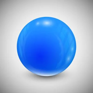 Blue sphere isolated on a gray background Stock Illustration