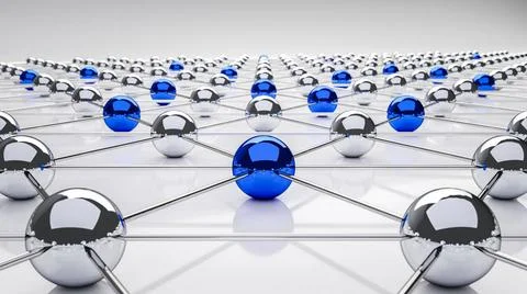  Blue sphere network structure. Connection abstract design. Blue sphere ne... Foto stock