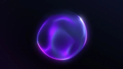 Blue sphere with pink light effect slowly twisting on black isolated backgr.. Stock Footage 320583734