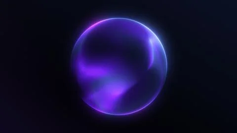 Blue sphere pink light effect slowly twisting black isolated background gra.. Stock Illustration