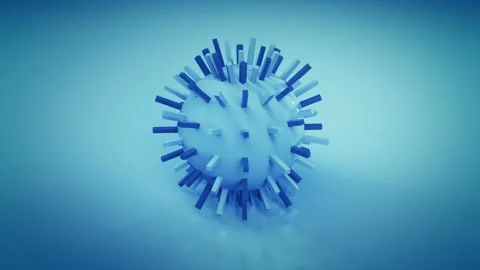 Blue sphere with rectangular blocks rota... | Stock Video | Pond5