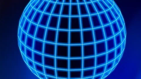 Blue sphere shape with connection lines in technology concept, 3d abstract il Foto stock