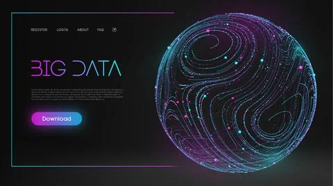 Blue sphere shield on dark background colorful data. Blue futuristic background Illustrazione stock