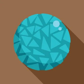 Blue sphere showing triangular pattern with long shadow Illustrazione stock