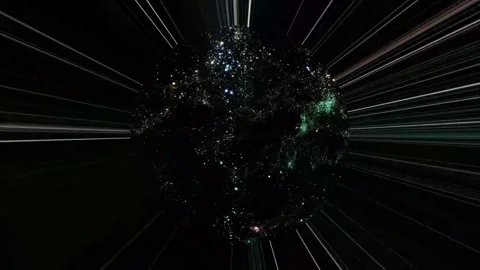 Blue Sphere Traveling Through Outer Space Animation Stock Footage 307440162