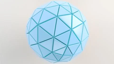 Blue sphere on the white surface Stock Illustration