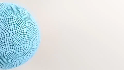 Blue sphere on the white surface Stock Illustration