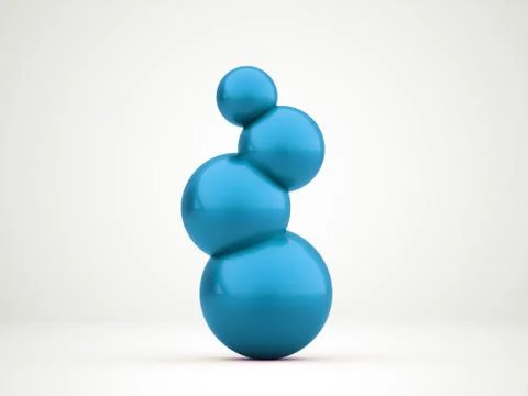 Blue spheres concept rendered Stock Illustration