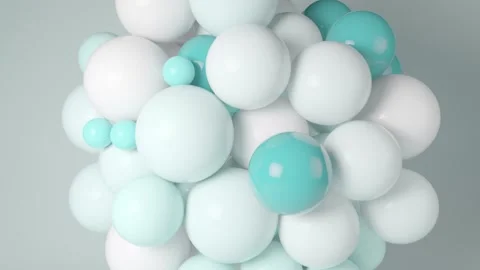 Blue Spheres Exploding 3D Animation Stock Footage 202268532