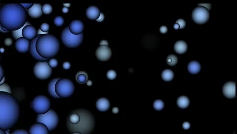 Blue Spheres Floating on Black Background circles abstract Stock Footage 317564330