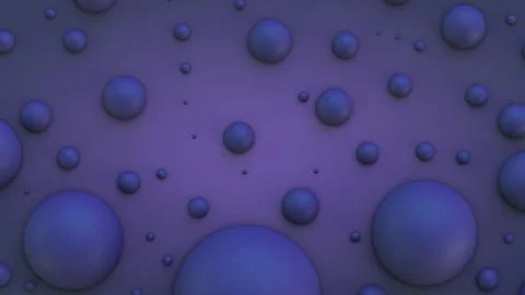 Blue spherical elements of different diameters on a blue surface. Abstract ba Stock Photos