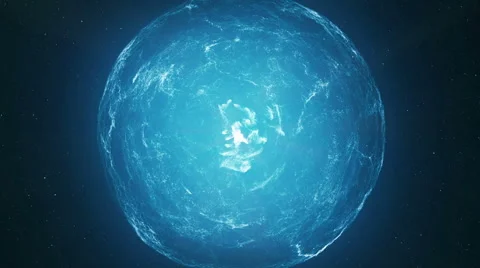 Blue spherical explosion Stock Footage 54708690