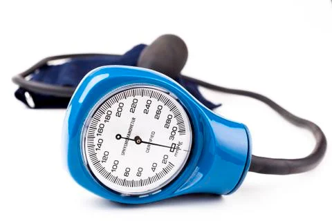 Blue sphygmomanometer Stock Photos