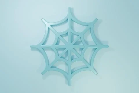 Blue Spider web icon isolated on blue background. Cobweb sign. Happy Hallow.. Stock Illustration