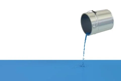 Blue spilled paint concept, 3D rendering Stock Illustration