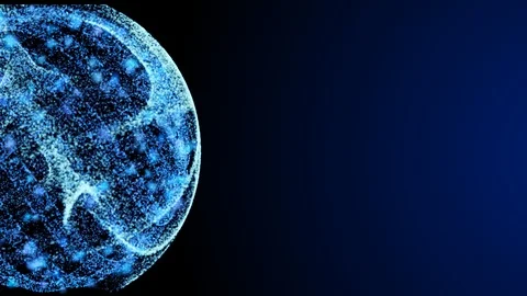 Blue Spin Net Plasma Sphere Particle Wave Moving Motion Stock Footage 98768289